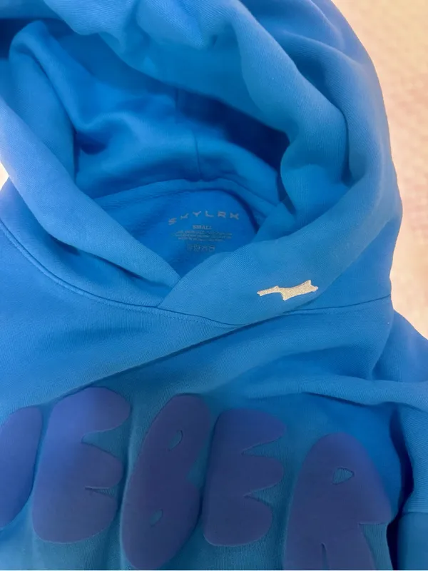 Coachella Exclusive Skylrk ‘BIEBER’ Hoodie - Blue, Sz Small - Image 2