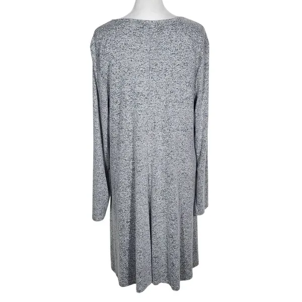 Old Navy Gray Knee-Length Swing Dress Size Large Gray Long Sleeve Knit Dress - Image 2
