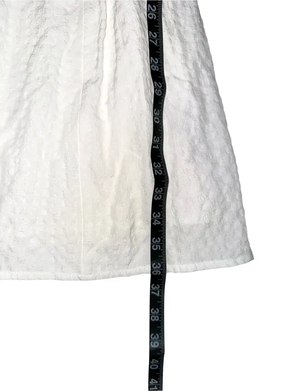 NWT Abercrombie & Fitch Textured Plunge White Mini Dress MEDIUM TALL - Image 9