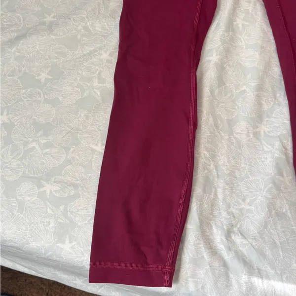 High-Waisted lululemon Burgundy Leggings - Image 3