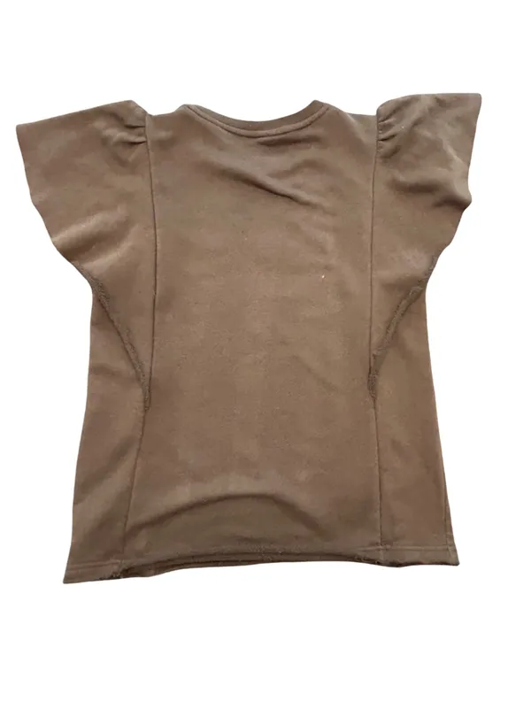 San Diego Padres Ruffle Sleeve cropped Sweatshirt sequin bling Tee raw hem L - Image 4
