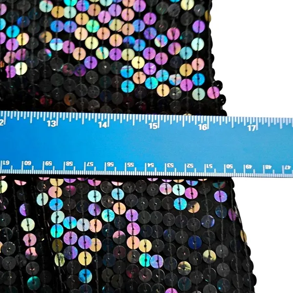 NITE Waves Samir Suni 100% Silk Sequin Cocktail Dress XL USA Formal VTG - Image 6