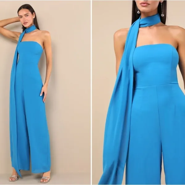 LULU's Sexy Chic Sophisticated Wedding Cocktail Elegant Vacation Jumpsuit - Image 7