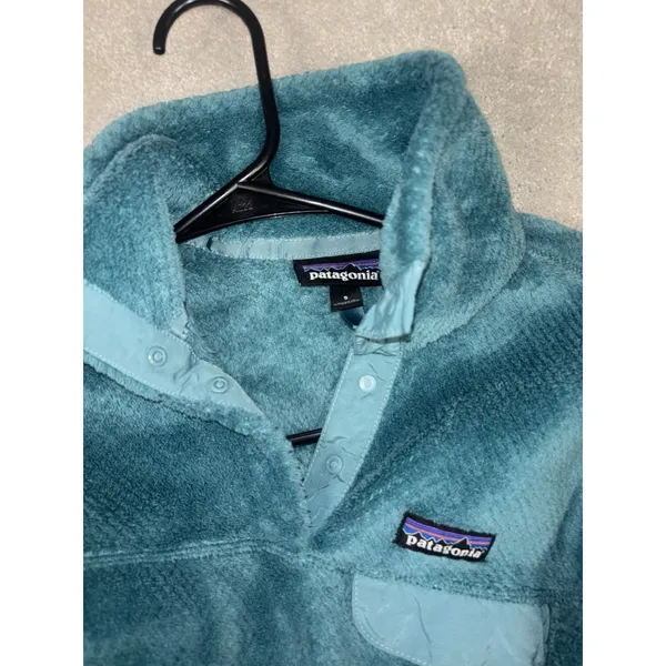 Patagonia‎ Re-Tool Snap-T Fleece Pullover Teal Green Women's Sz S - Image 10