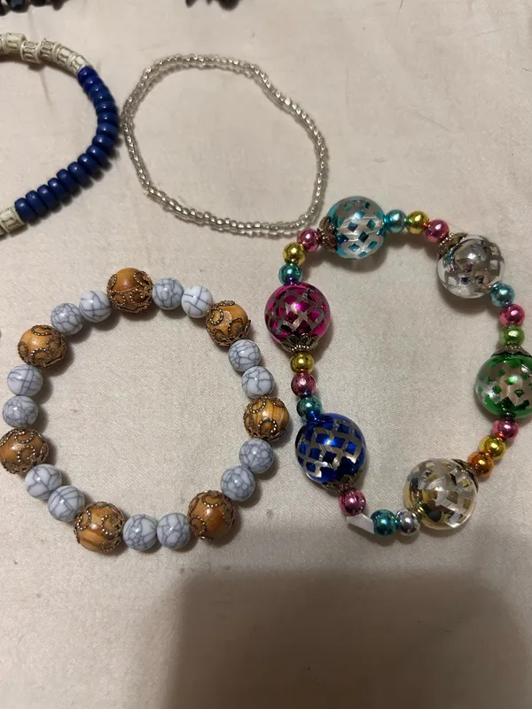 10 Piece Boho Stretch Bracelet Lot | Beaded Costume Jewelry Bundle | Handmade Style - Image 8
