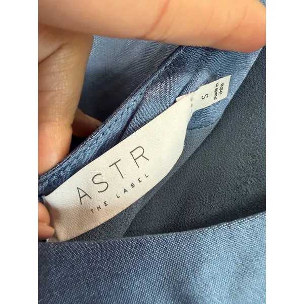 ASTR The Label Makenna Satin Slip Blue Elegant Minimalist Tie Back Midi NWT S - Image 5