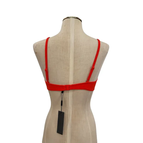 TRIANGL‎ Mica Ribbed Bikini Top Neon Red Scoop Swim Top Size Large NWT - Image 3