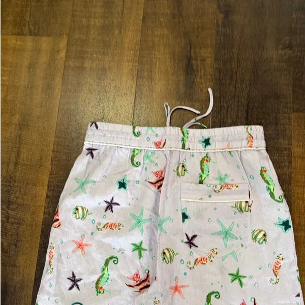 NWT Hill House Sea Creatures Linen Wide Leg Pants Women’s Size L - Image 8