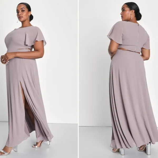 LULUS Elegant Wedding Bridesmaid Romantic Flowy Chic Flutter Sleeve Maxi Dress - Image 3