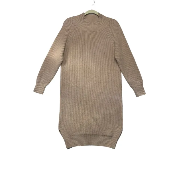 Petal‎ + Pup Beige Knit Midi Sweater Dress Girly Classic Comfy Sz 4 - Image 2