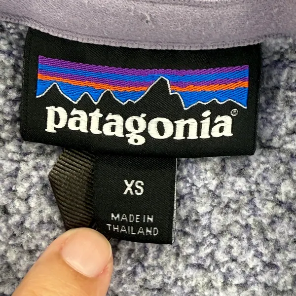Patagonia Womens XS Better Sweater 1/4 Zip Pullover Vail‎ Logo Lavender - Image 3