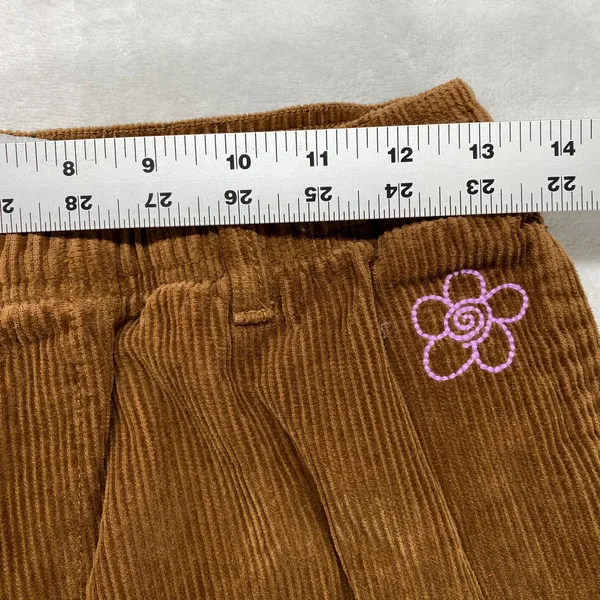 Urban‎ Outfitters Corduroy Pants Floral Embroidered Casual Brown Pants Small - Image 2