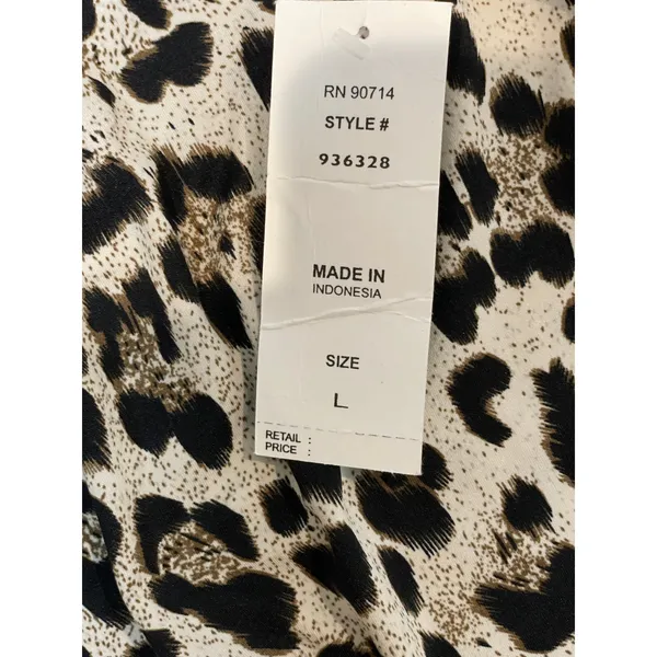 MSK Cream Animal Print Halter Shift Dress Chain Detail Size L New With Tag - Image 8