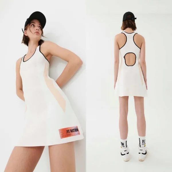 P.E‎ Nation Backswing Dress in Optic White Small Gym Tennis Running - Image 2
