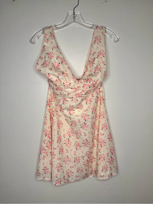NWT Princess Polly Creamy White Floral Mini Dress with Pink Blossoms - Image 3