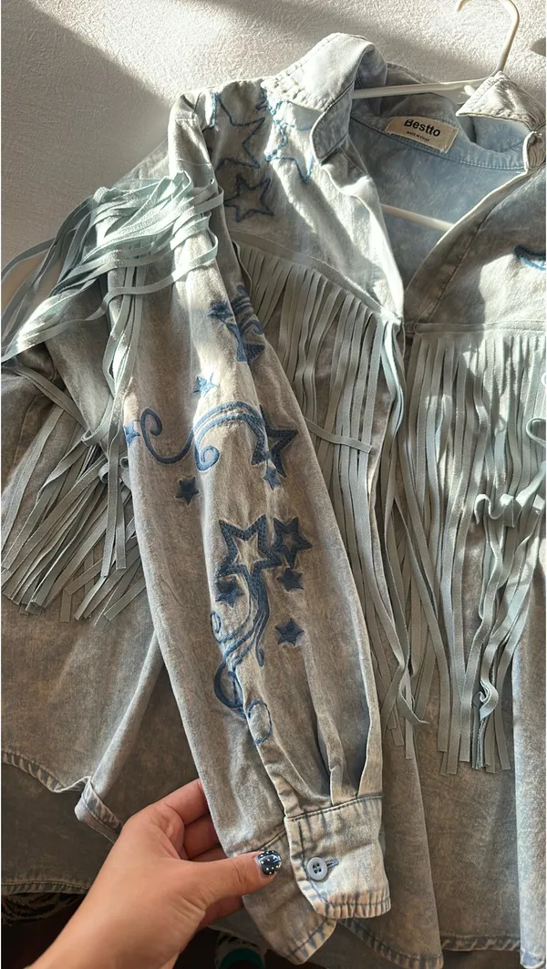 Fringe Button Down Blue - Image 5