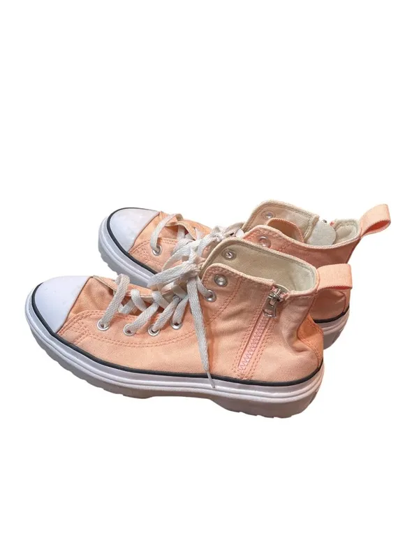 Converse wms blush pink/peach hight top platform sneakers sz 10-423 - Image 4