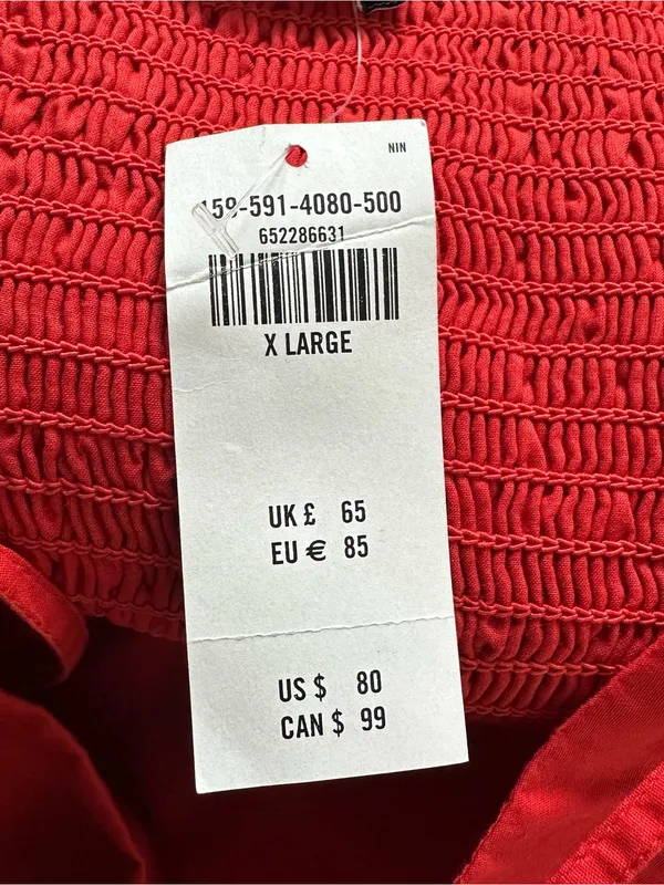 Abercrombie & Fitch Women’s Red Spaghetti Bubble Hem Mini Dress XL NEW - Image 5