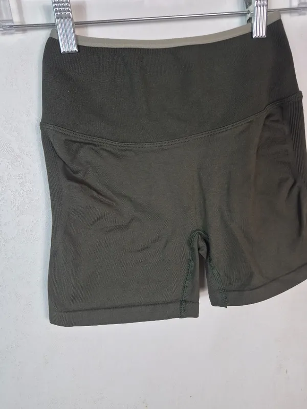 Fabletics Dark Green Seamless Shorts - Image 3