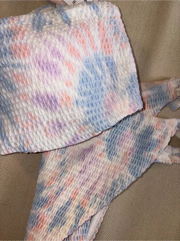 Hollister Pastel Tie-Dye Strapless Bikini Set - Image 4