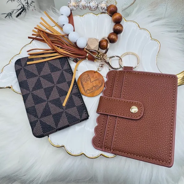 Mama Double Joy Wallet Wristlet Style D Brown - Image 6