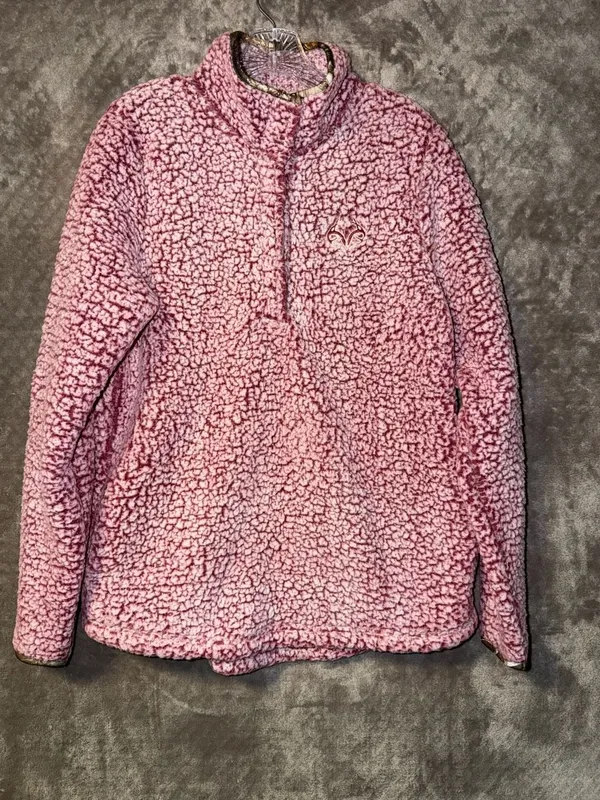Realtree by Colosseum Pink Sherpa Snap-Up Pullover Fleece Jacket Size L - Image 3