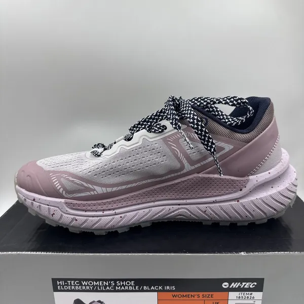 Hi-Tec Women Trail Shoe Size 8.5 Breathable Mesh Lining, Lace Up, Lilac, Purple - Image 8
