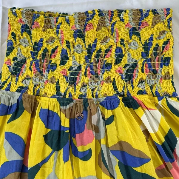 MAAJI Strapless Long Smocked Tiered Maxi Dress Floral Hamilton Bay Print Size M - Image 13