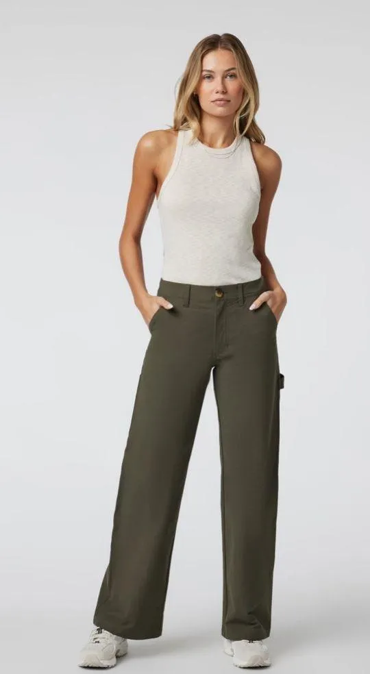 Vuori Women’s Sunrise High Neck Ribbed Tank in Dune Grey Size XS - Image 2