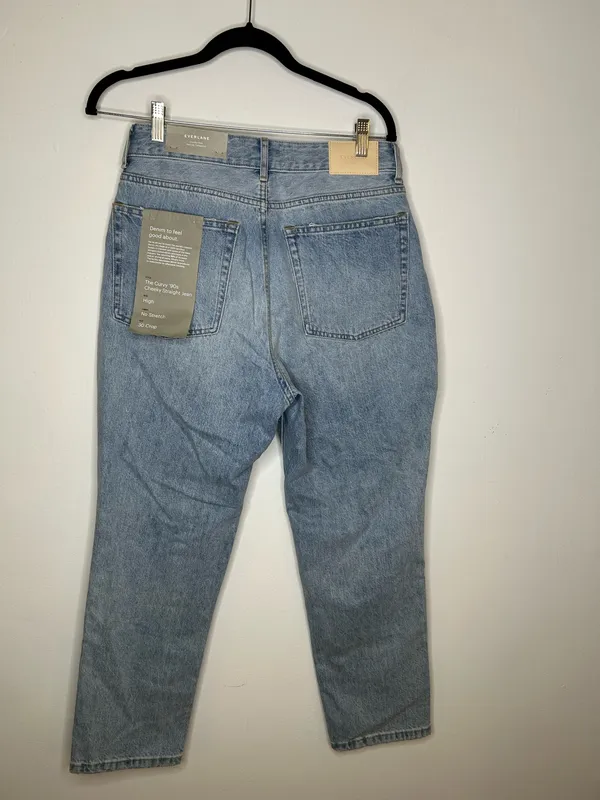 NWT EVERLANE The Curvy 90’s Cheeky Straight Cropped Patchwork Jeans Sz 30 - Image 7