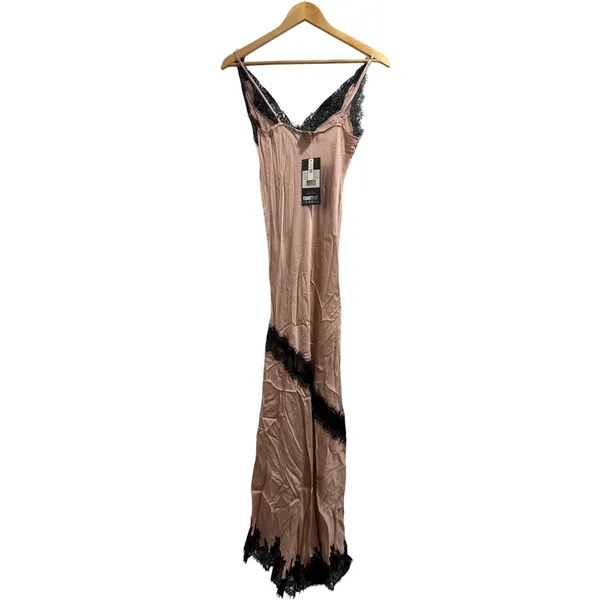 Herskind Nelly Powder Pink Fairy Whimsical $398 NWT Satin Lace Maxi 4 - Image 5