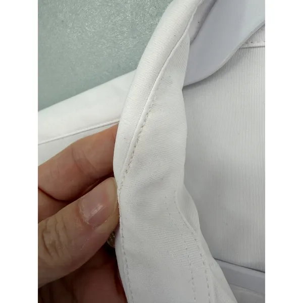 COUXILY Women Button Down Shirt White Long Sleeve Stretch Knit Workwear S - Image 6