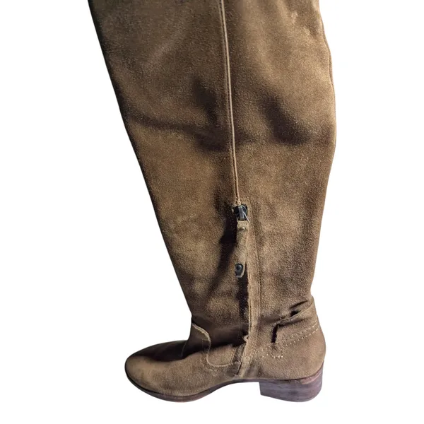Dolce Vita Kitt Taupe Brown Suede Almond Toe Over the Knee Low Heel Boots Sz 6 - Image 4