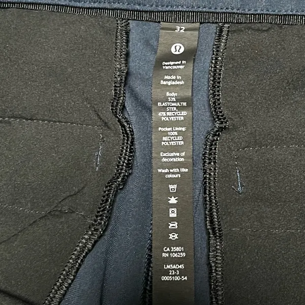 32 Men’s Lululemon Athletica Navy Pants ABC Slim-Fit 5 Pocket Pant Warpstreme - Image 5