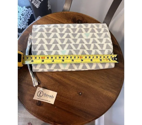 Threads Batik Style Clutch With Strap Multiple Inside Compartments Card Slots - Image 4