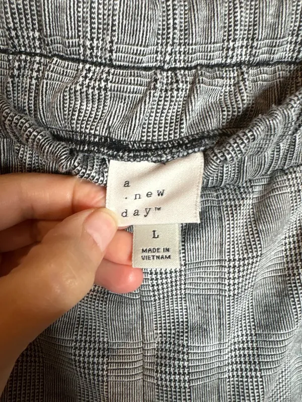 A New Day grey plaid pull on casual dress pants - Image 3