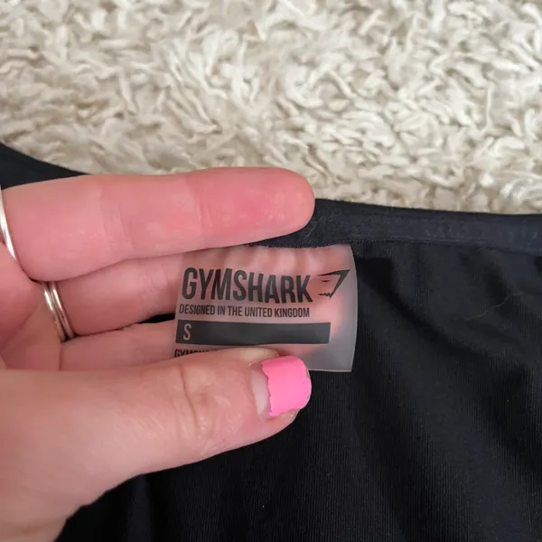 Gymshark Faux Wrap Black Shirt Size Small - Image 3