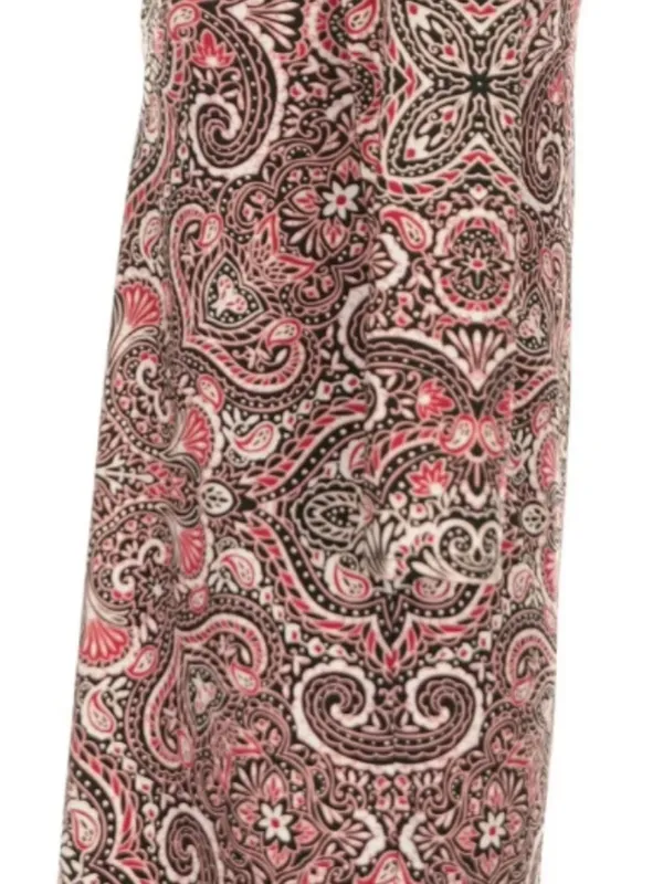 White House Black Market Dress XXS Paisley Autumn Wedding Guest Black Red - Image 6