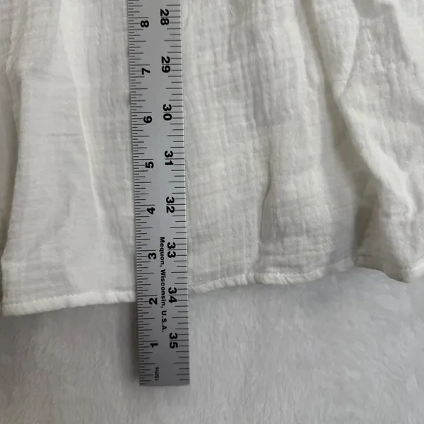 Pomander Place‎ White Dress Sleeveless Tiered Ruffle Neck Casual Medium - Image 3