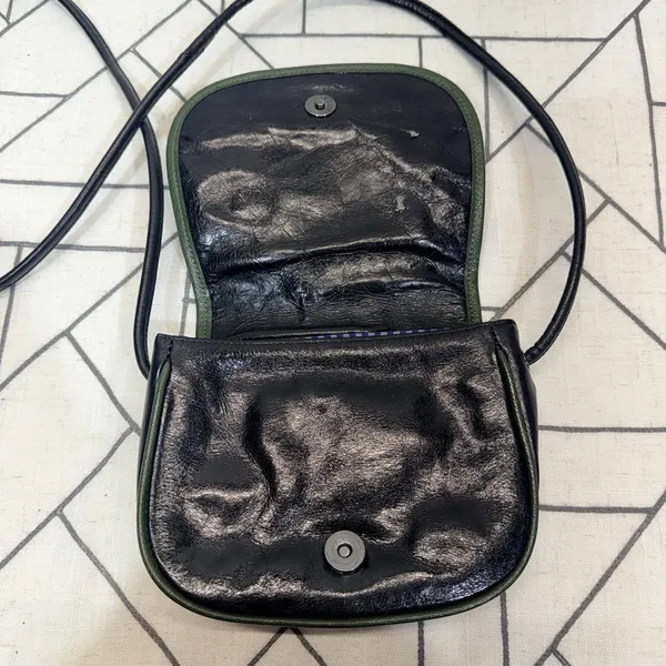 Boho Picard Embroidered‎ Crossbody Bag Black Green Floral Heart Festival Purse - Image 4