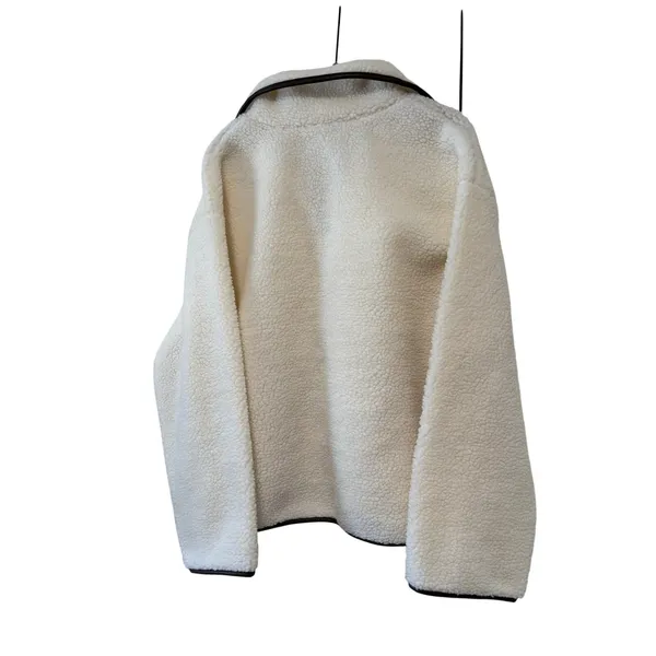 H&M Divided Teddy Fleece Pullover Medium Ivory Sherpa 1/4 Zip Cozy Jacket - Image 8
