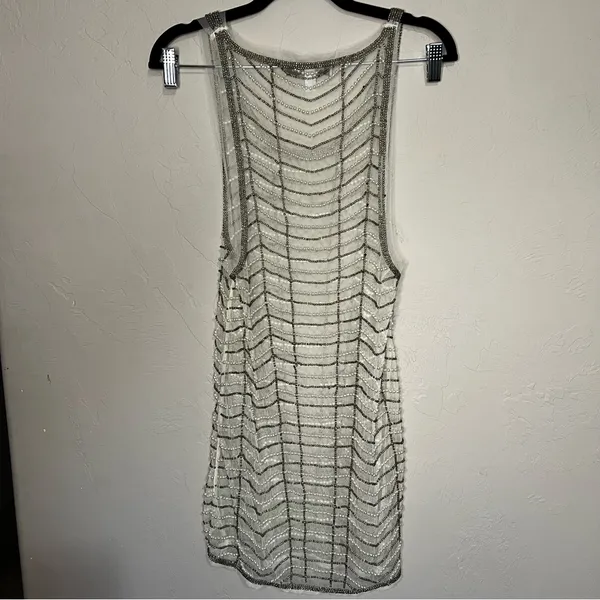Urban Outfitters‎ UO Twiggy Sheer Embellished Beaded Mesh Mini Dress - Image 9