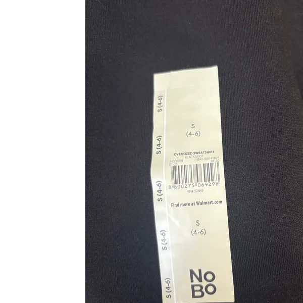 No Boundaries Black‎ Oversized Sweatshirt Size Small - Image 3