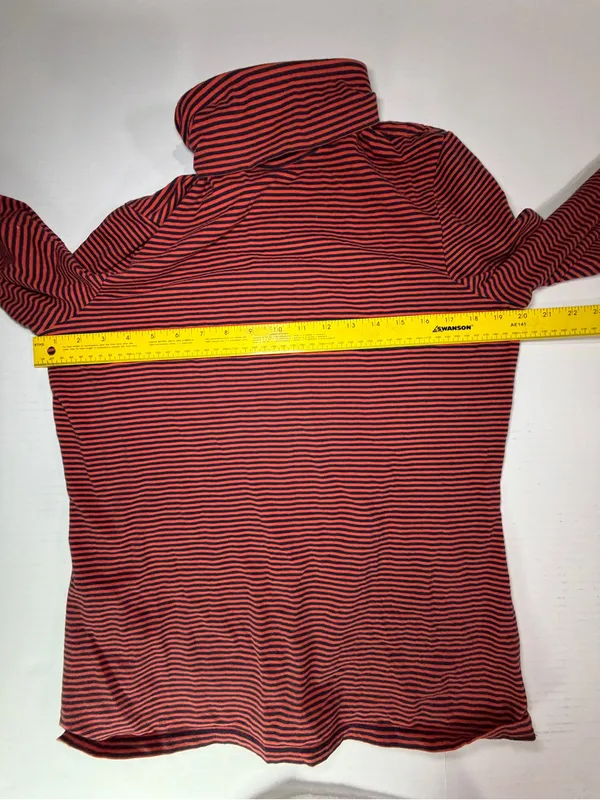 Striped Red Turtleneck Sweater Size XL - Image 2