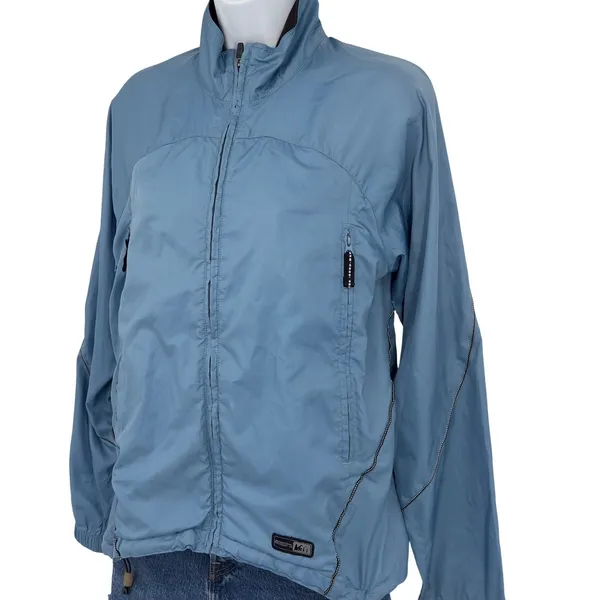 REI Lightweight Windbreaker Jacket Full Zip Pockets Women S/M Running Athletic‎ - Image 3