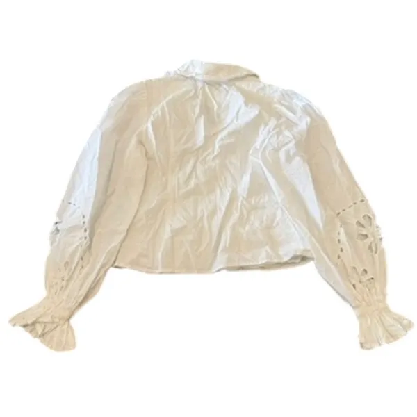 Tularosa Tess Button Up Shirt in White, Size M - Image 5