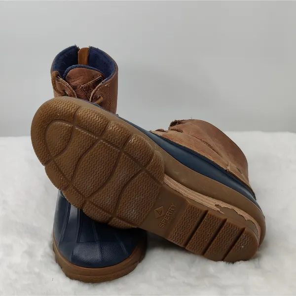Brown blue Sperry Duck rain Boot sz 7 - Image 7