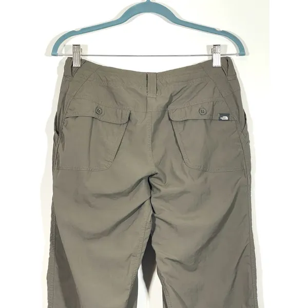 North Face Women's Hiking Pants Size 4 Beige Roll Tab Convertible Pant Pockets - Image 7