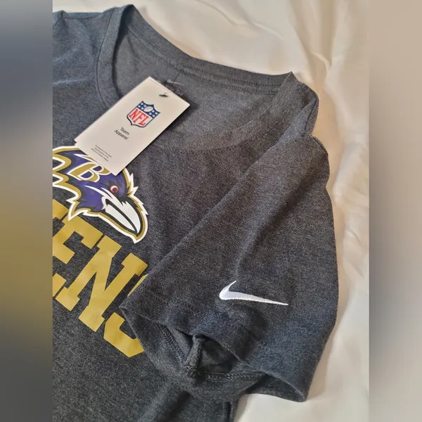 Nike Ravens Baltimore Women's Heather Gay Fashion Tri-Blend T-Shirt Size:S - Image 4