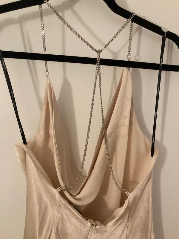 Satin Cowl Neck Mini Dress - Image 5